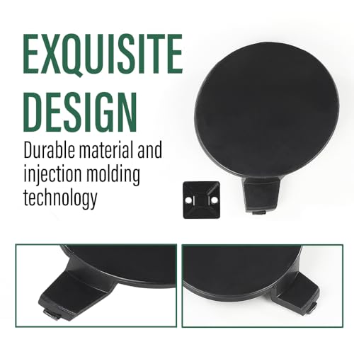 LQI Front Bumper Tow Hook Cover Cap Fit Tesla Model 3 2017-2023 | 146070100B, 108417300E Black Plastic - size: Front | Fit Tesla Model 3 2017-2023