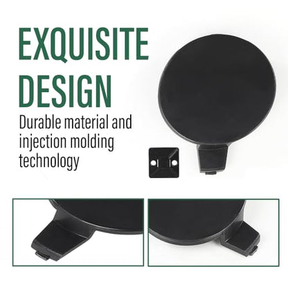 LQI Front Bumper Tow Hook Cover Cap Fit Tesla Model 3 2017-2023 | 146070100B, 108417300E Black Plastic - size: Front | Fit Tesla Model 3 2017-2023