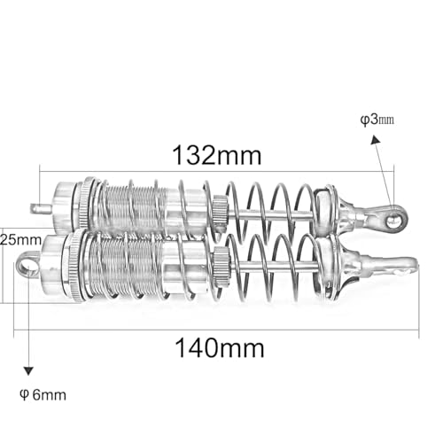 RC Shock Absorbers Compatible With Hpi 1/8 Rc Car For Buggy Truck Crawler Upgrades Parts Aluminum Adjustable RC Shock Absorber Damper 140mm - color: Yellow