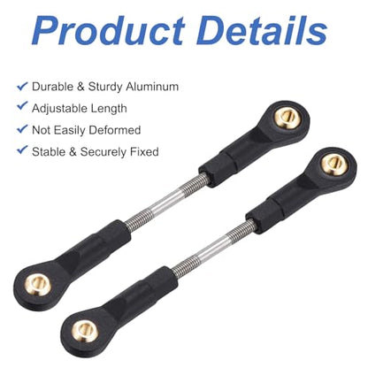 MECCANIXITY 4Pcs Adjustable Turnbuckles Camber Links, 64-74mm Turnbuckle Rod Steering Servo Linkage with M3 Ball Head Rod Ends for RC Car Replace Parts DIY - size: 64-74mm