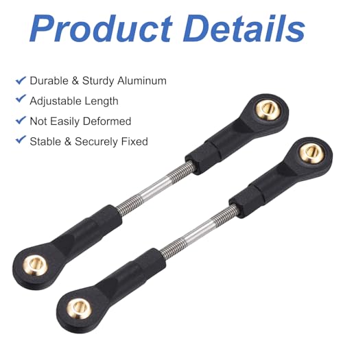 MECCANIXITY 2Pcs Adjustable Turnbuckles Camber Links, 64-74mm Turnbuckle Rod Steering Servo Linkage with M3 Ball Head Rod Ends for RC Car Replace Parts DIY - size: 64-74mm