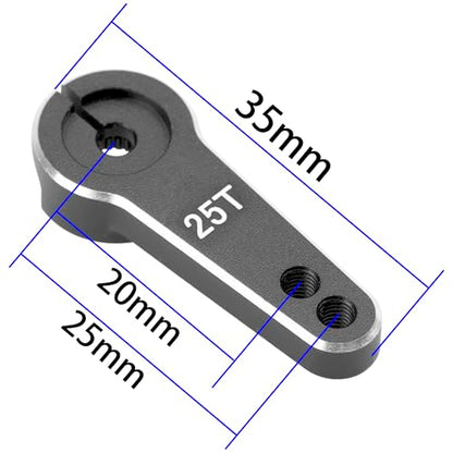 4Pcs Vgoohobby Aluminum 25T Servo Arm Horn Steering Arms Fit for Standard Servo Motors Compatible with Traxxas Axial Tamiya 1/10 RC Crawler Car (Black) - color: Black