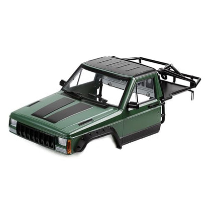 1/10 RC Hard Shell Cab & Back-Half Cage Body Shell Kit for 1/10 RC Crawler TRX4 SCX10 90046 AT4 GEN 8 Scout II,313mm Wheelbase Cherokee Upgrade and Modify (Army Green) - color: Army Green