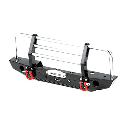 LCX Racing 1/10th RC Crawler Car Metal Bull Push Bar Front Bumper for TRX4 TRX-4 Axial SCX10 II 90046 Redcat Gen8 Scout II, Upgrades Parts Accessories