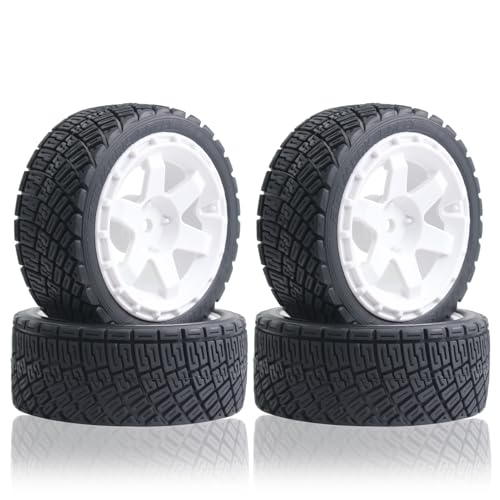 67mm 4PCS 1/10 RC On-Road tires and Hard Plastic wheels set Hex 12mm For WRC Drift Car Conversion 1/10 RC On-Road Car Traxxas Tamiya FW06 TT02 HPI HSP 94122 Kyosho W150
