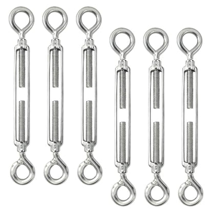 6 PCS M8 Eye and Eye Turnbuckles for Cables Wire Rope Tension | Made of 304 Stainless Steel, Corrosion Resistant , Easy to Use,440lbs Rated,Industrial Shade Sail Rigging - size: 6PCS-M8-OO
