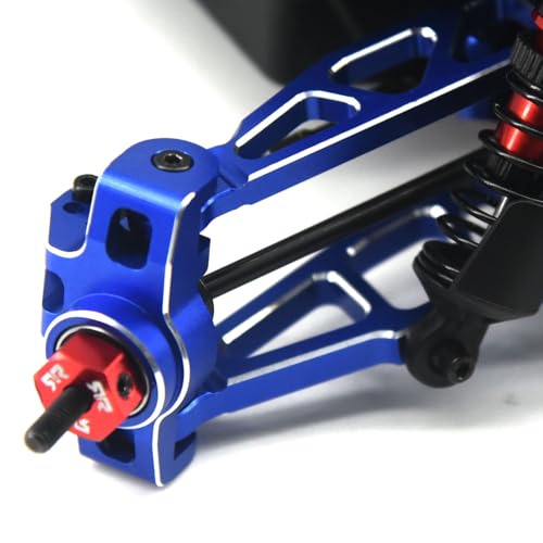 Aluminum Upgrade Parts Set for ARRMA 1/16 Mini Kraton 3S, Front/Rear Upper/Lower Arm, Gearbox Cover, Wing, Steering Link (Blue Front Hub/Knuckle Arm) - color: Blue Front Hub/Knuckle Arm