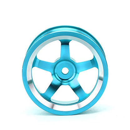 4 Pcs RC Wheel Hub, Aluminum Alloy Wheel Hub Accessory RC Parts Wheels Upgrade Parts Fit for HSP 94123 Touring Drift Car - color: Blue