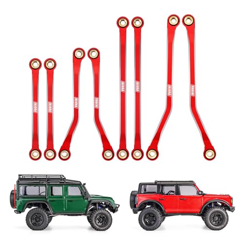 INJORA CNC Aluminum High Clearance Link for 1/18 TRX4M Defender Bronco（Red）