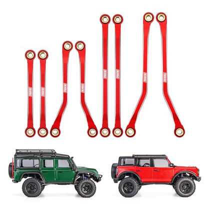 INJORA CNC Aluminum High Clearance Link for 1/18 TRX4M Defender Bronco（Red）