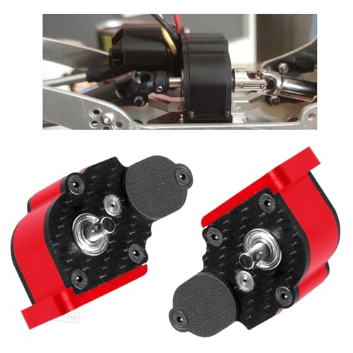 Aluminum LCG Transmission Gearboxes Upgrades Part for SCX10 SCX10 II 90046 90047,RC Crawler Car Alloy Transmission Gearbox Hop Ups,Red - color: Red - Scx10
