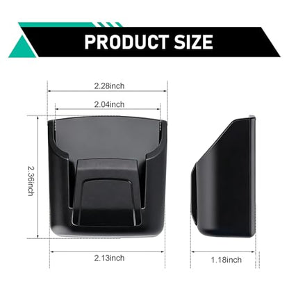 Car Key Fob Holder, Anti-vibration Dashboard Storage Box with Card Slot, Multi-function Organizer for Remote Key Card Small Item, Self-adhesive Accessory for Center Console Door Panel (Black)