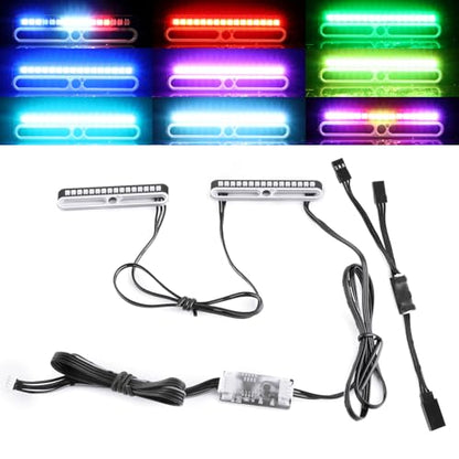 GLOBACT RC LED Light Kit for RC Car Universal Parts, 16 LEDs | Fits Roof Lamp Headlight Tail Light Bumper Light Police Lights, 2 Control Modes, Rich Lighting