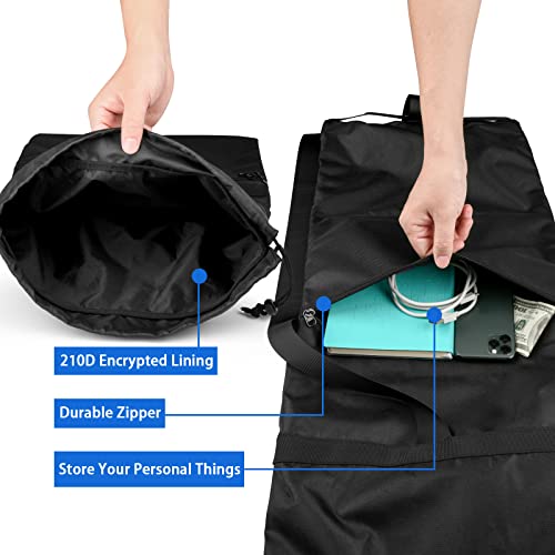 Xxerciz Folding Chair Replacement Bag Lightweight Storage Bag Carrying Bag with Carrying Handles & Extra Zippers Pocket for Foldable Camping Chair, 48 Inches (Chair is not Included) - color: Black-upgrade