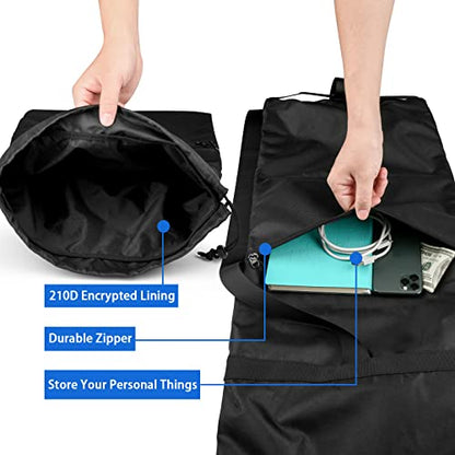 Xxerciz Folding Chair Replacement Bag Lightweight Storage Bag Carrying Bag with Carrying Handles & Extra Zippers Pocket for Foldable Camping Chair, 48 Inches (Chair is not Included) - color: Black-upgrade