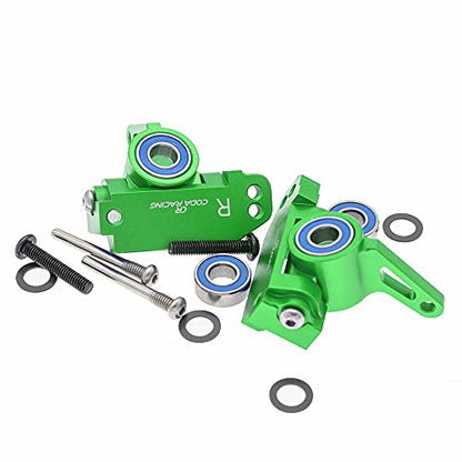 RC Alloy Caster Block&Steering Blocks for Traxxas 1/10 2WD Slash, Stampede, Rustler, Nitro Slash-Replaces Part 3736 3632 - color: Green