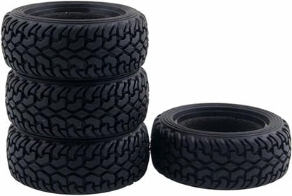 1/10 RC On-Road Car Tyres,WONFAST 4PCS 75mm Rally Grain Car Rubber Tires Sponge Insert for 1:10 RC On Road Run-flating Racing Car Parts for Tamiya HSP HPI Kyosho(Black) - color: 75mm
