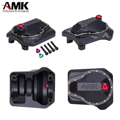 AMK TRX4 Brass Differential Cover, TRX4 Portal Axle Housing Brass Diff Cover with Oiling Hole, Front and Rear Axle Housing Covers for 1/10 RC Crawler Car TRX4 Upgrade Parts