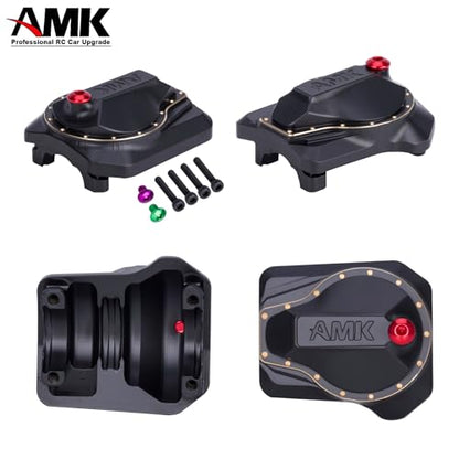 AMK TRX4 Brass Differential Cover, TRX4 Portal Axle Housing Brass Diff Cover with Oiling Hole, Front and Rear Axle Housing Covers for 1/10 RC Crawler Car TRX4 Upgrade Parts