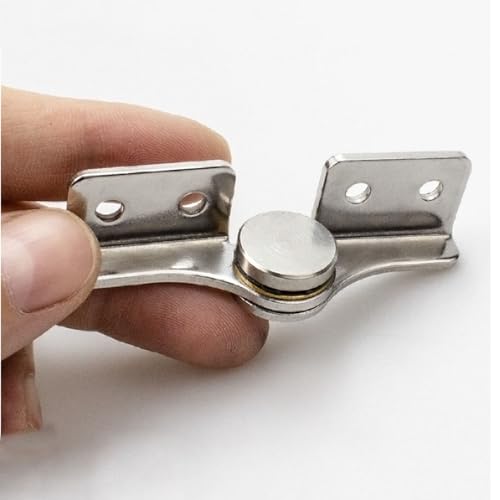 Torque 2.0 N.M, Torque Shaft Hinge Small Metal Damper，Stop at Will，for Folding Table, Windows, Doors, Wardrobe，Cabinets ，Boxes ， Flip Hinge with Adjustable Damping，1 Pair （L+R）, Silver