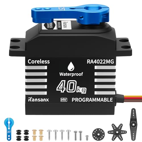 Waterproof RC Servo Controller 40kg Torque Coreless Motor Metal Gear Digital Servo for 1/8 1/10 RC Crawler SCX10 TRX4 RC Truck Short Course RC Car Buggy RC with 25T Servo Horn - size: 40kg, style: 40kg