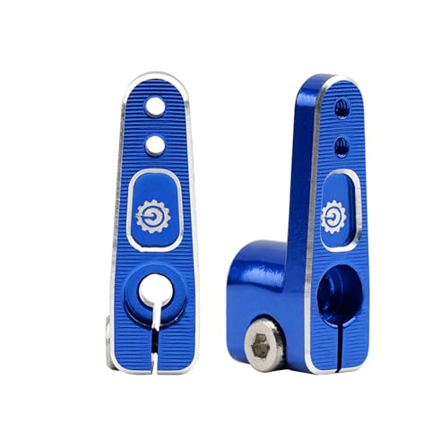 2PCS 15T SCX24 Servo Horn for EMAX ES08MA Suitable for Axial SCX24 AX24 90081 Etc 1/24 RC Crawler Car Upgrades (Blue) - color: Blue