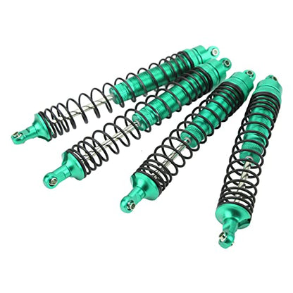 1/10 RC Shock Absorbers 150mm 135mm Aluminum Alloy 4mm Shaft 4-Piece Set, Adjustable Threaded Preload for Axial Ryft 4WD, OilFilled CoilOver Damping for Rock Crawling (Green) - color: Green