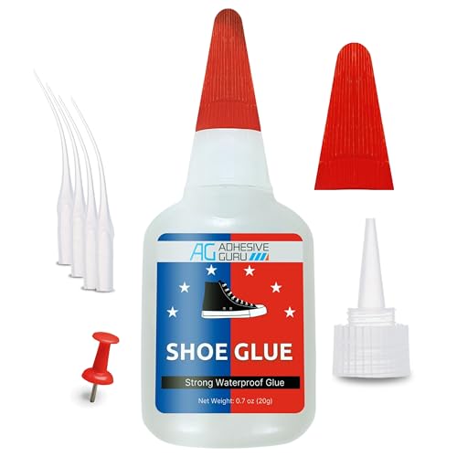 Adhesive Guru Professional Shoe Glue (0.7 oz), Shoe Sole Repair, Ultimate Shoe Repair Glue, Suitable for Sports Shoes, Sneakers, Boots, Sandals etc. Compatible with CA Accelerator - 1 Pack - size: 1 Pack, style: Shoe Glue