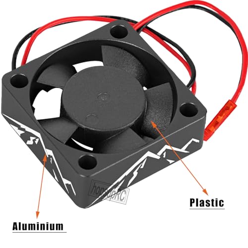 Heatsink High Speed Motor Cooling Fan 28000RPM,30MM Heat Sink with 4.8-8.4V Cooling Fan Upgrades Part for 1/10 1/8 Brushless Motor RC Car 36 42 Series 3660 3650 3670 540 F540 550.Black - color: Black(2PCS)