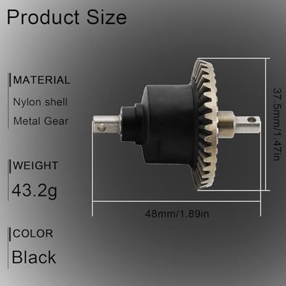 Front Rear Differential Assembled, 1/10 RC Differential Set for Traxxas Nylon Housing Metal Gears, Replacement for #5381, #6882, #5379 - Slash Diff Fits for Slash, Rustler, Stampede, Hoss, Ford F-150