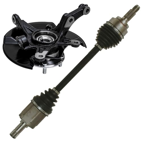Detroit Axle - Front Left Steering Knuckle CV Axle for 2006-2011 | Honda Civic [Automatic Transmission] 2007 2008 2009 2010 Steering Knuckle Wheel Bearing Hub Assembly CV Axle Driver Side - size: 2UX47713/Pair