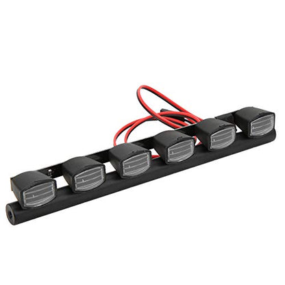 6PCS LED Roof Lights for /10 Scale RC Car SCX10 Crawler, Miniature Light Bar Accessory with Plastic Housing, Service Life, Universal Fit Hobby Grade Model Vehicle Decoration Kit - size: 6 lights