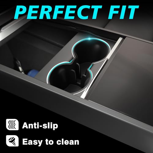 BestEvMod 3PCS Console Essentials Bundle for 2026 2025 Model Y Juniper | Trash Can Backseat Storage Box Garbage Rear Bin Can Rear Center Console Organizer & Wireless Charger Mat & Cup Holder Insert - size: 3 PCS - Essentials Bundle