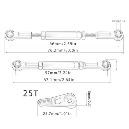 harayaa RC Car Steering Rod Adjustable Pull Rod Linkages Servo Linkage Rod Metal Front Rear Aluminum Alloy Upgrade Part for 1/10 RC Truck Accessories Suitable, Blue - color: Blue