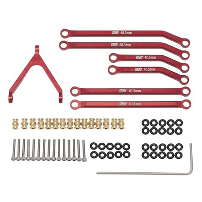 DKKY CNC Aluminum High Clearance for 1/24 RC Crawler LWB 133.5mm Axial SCX24 AXI90081 Deadbolt AXI00004 B17 Upgrades (Red) - color: Red