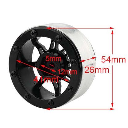 1.9 inch Metal Beadlock Wheel Rims Hubs for Axial SCX10 I II III 90046 SCX10 PRO Capra TRX4 RC4WD D90 1/10 RC Rock Crawler Upgrade Part