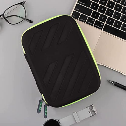 Portable Pouch For Electronic Accessories Usb Cables, Power Bank, Battery, Portable Hard Drive, Sd Memory Card, Earphones, Travel Gadgets Travel Friendly Case(Black&Green) - style: Organizer Bag