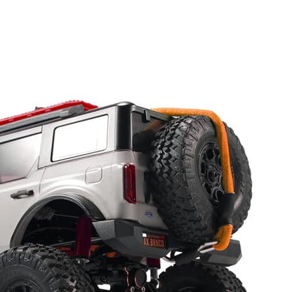 2pcs 280mm Elastic Strap Escape Rope Kinetic Winch Strap with Rescue Trailer Hook for 1/18 1/24 RC Crawler Car TRX4M High Trail SCX24 FCX24 (Orange) - color: Orange