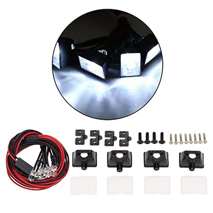 Enhance Your RC car with This Super Bright LED Roof Lamp Kit and Authentic, Perfect for AXAIL SCX10 TRX6 TRX4 90046 D90 110 1/10 RC Car. for Night Racing - 4 Lights - color: 4 Lights