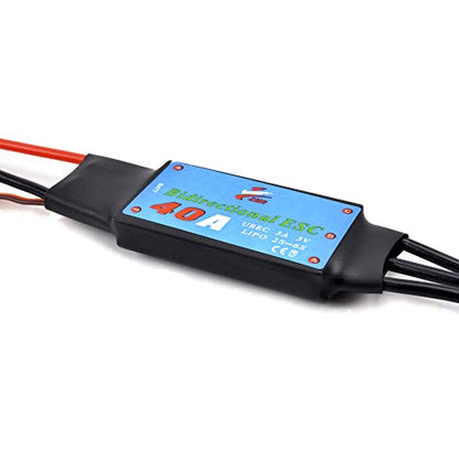 Bidirectional 40A Brushless ESC 2-6S UBEC 3A 5V | Electric Speed Controller for RC Car Boat Underwater Propeller - color: 40a Esc