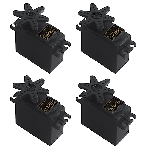 RGBZONE 4PCS S3003 Servo Motor Standard RC Servo High Speed for Smart Car Robot Boat RC Helicopter - size: S3003
