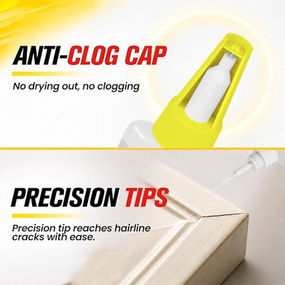 Thick Super Glue Gap Filling CA Glue for Wood Furniture Shoes Ceramic Plastic Glass Leather Metal Model, All Purpose Superglue for Woodworking, Crafts and Repairs, Clear Instant Cyanoacrylate Adhesive - size: 1oz, style: Thick