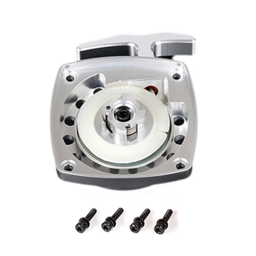 CNC Metal Easy Start Pull Starter (Silver) | for 1/5 HPI ROFUN ROVAN KM BAJA Losi 5ive T FG Zenoah CY 32CC 36CC Engine Rc Car Parts - color: Silver