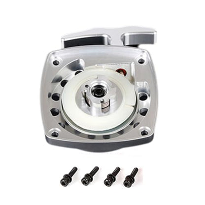CNC Metal Easy Start Pull Starter (Silver) | for 1/5 HPI ROFUN ROVAN KM BAJA Losi 5ive T FG Zenoah CY 32CC 36CC Engine Rc Car Parts - color: Silver