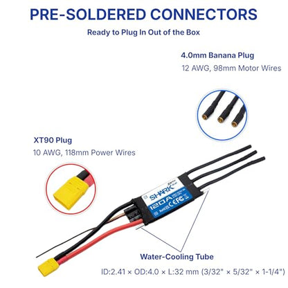 ZTW Shark G2 120A ESC Built-in Swithcing BEC 5V/6V 8A Water-Cooling Bidirectional Waterproof Brushless Speed Controller for RC Boat Marine