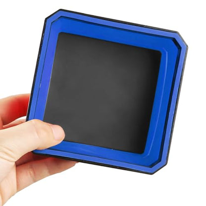 Collapsible Magnetic Parts Tray Set, Silicone Foldable Square Tool Bowls for Screw, Nuts & Small Metal Parts, Dual-Sided Magnet Base Auto Tool Organizer, Universal for Vehicles (Blue) - color: Blue