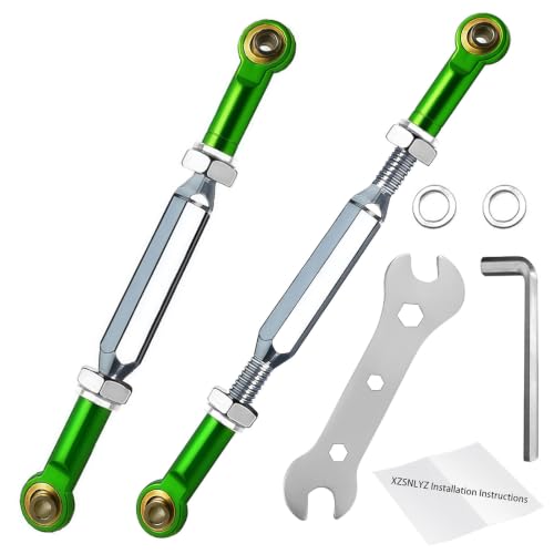 Stainless Steel Turnbuckles for Slash 2wd,88-108mm Tie Rods,Dark Green | 2PCS Adjustable Camber Links Compatible with /10 Traxxas Slash,Rustler 2WD VXL,Stampede,Hoss 4X4 RC Car Hops Up Parts - color: Dark Green
