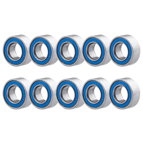 Steel RC Ball Bearings Double Rubber Sealed Deep Groove Miniature Bearings, Set of 10 (3x6x2.5mm MR63-2RS) - size: 3x6x2.5mm MR63-2RS