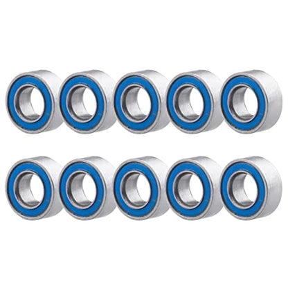 Steel RC Ball Bearings Double Rubber Sealed Deep Groove Miniature Bearings, Set of 10 (3x6x2.5mm MR63-2RS) - size: 3x6x2.5mm MR63-2RS