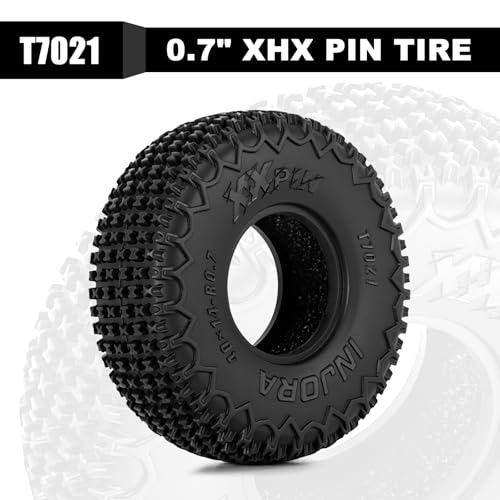 INJORA 0.7" XHX Pin Tires 40 * 14mm for Axial SCX30 Upgrade, T7021